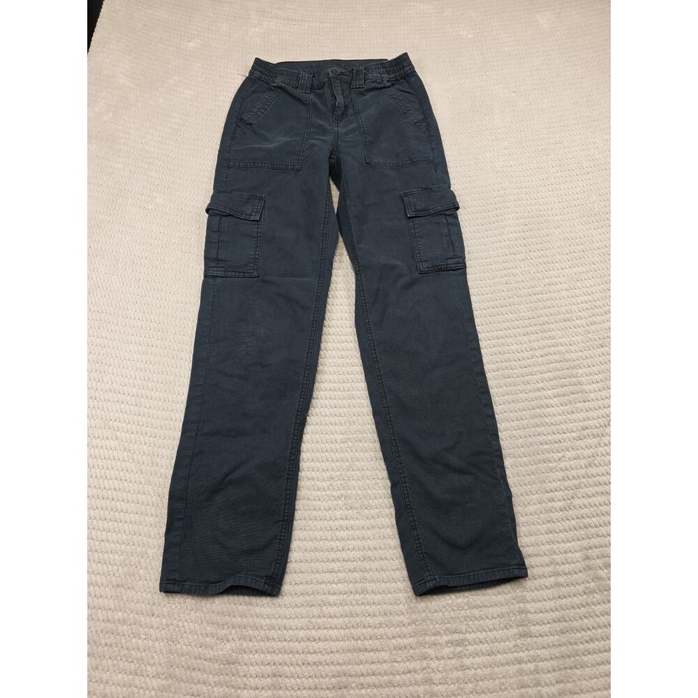 American Eagle Pants Womens 0 Regular Black Cargo Elastic Waist Utility
